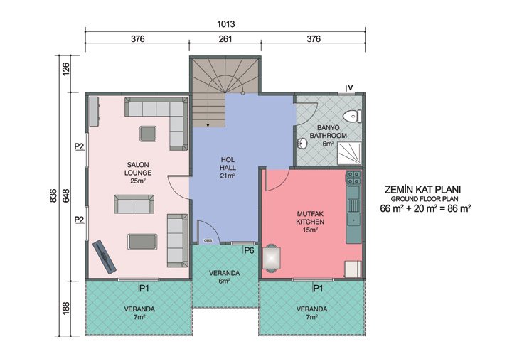 4+1 Çift Katlı Prefabrik Ev 158 m2